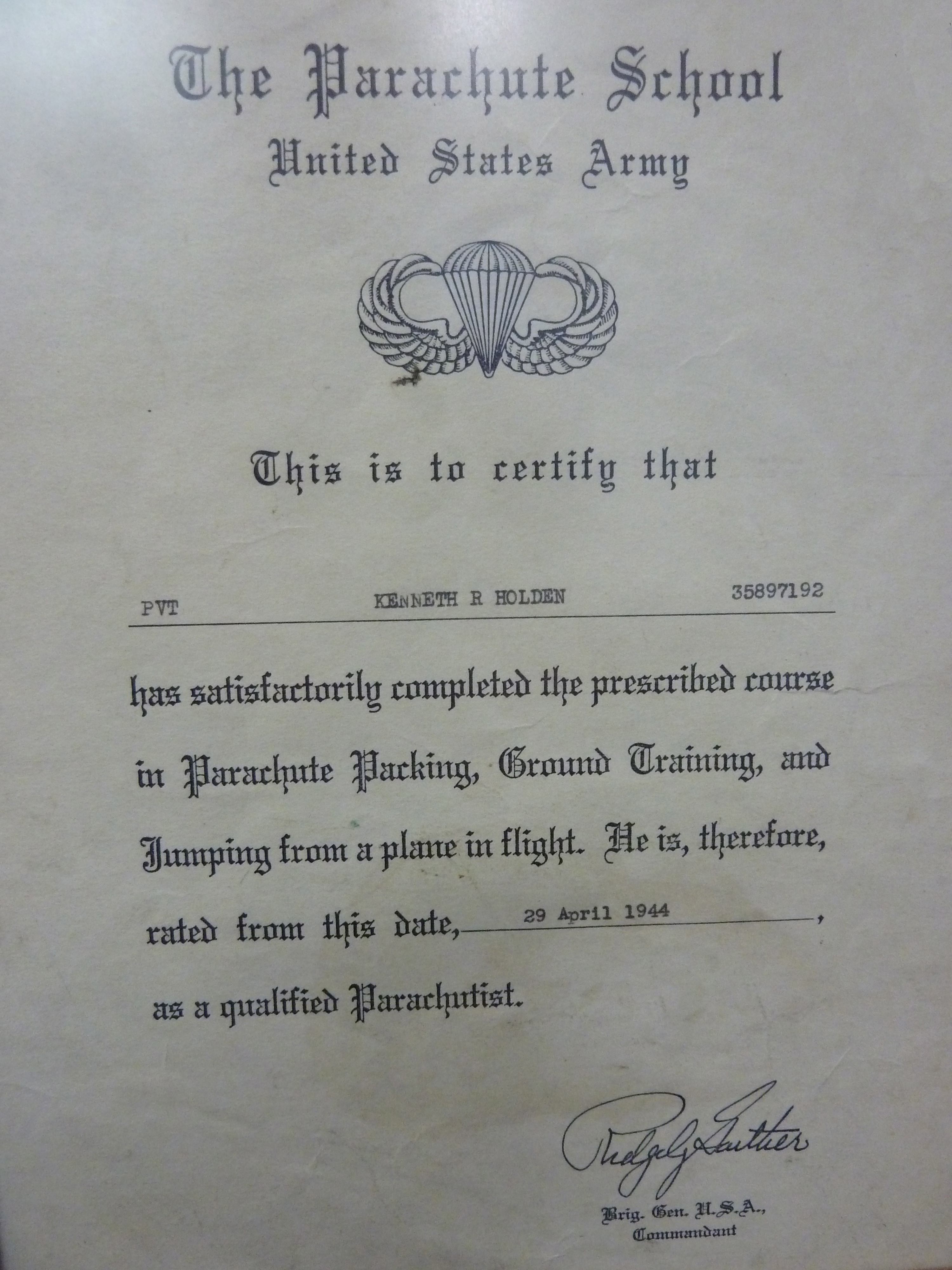 jump school certificate
